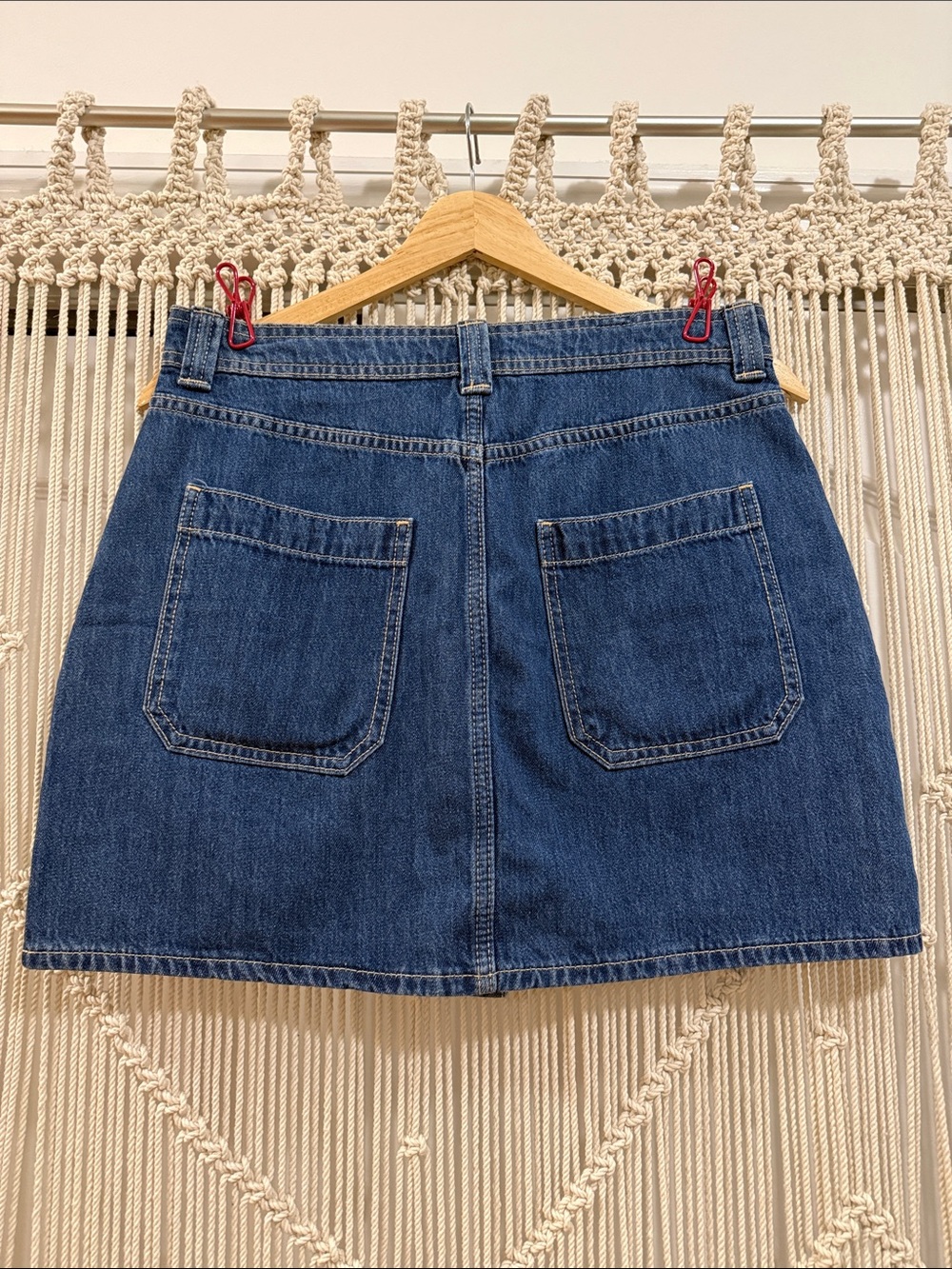 Old Navy NWT Dark Blue Button-Front Denim Mini Skirt - Picture 5 of 7